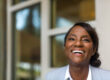 woman smiling implant dentistry concept